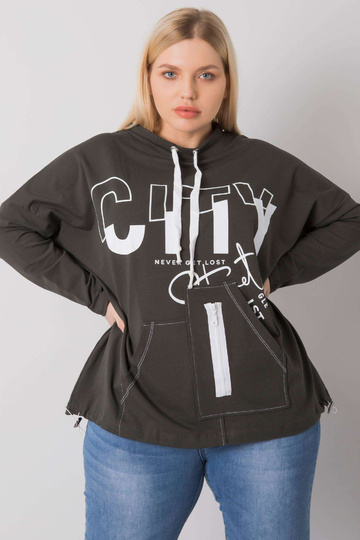 Tmavá khaki mikina plus...