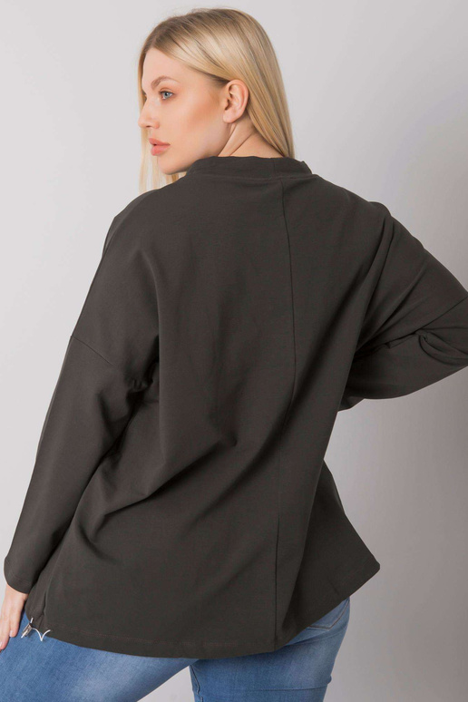 Tmavá khaki mikina plus size bez...