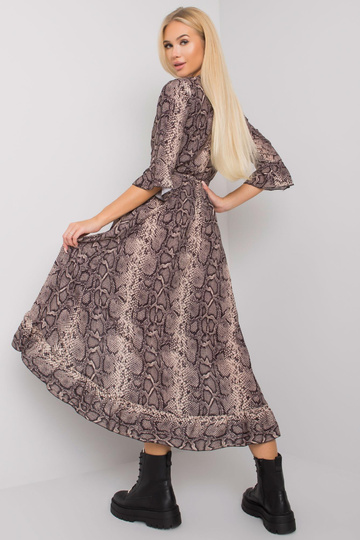 Černo-béžové šaty s volánem... 2