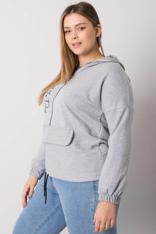 Mikina Kaylee Grey Melange Plus Size