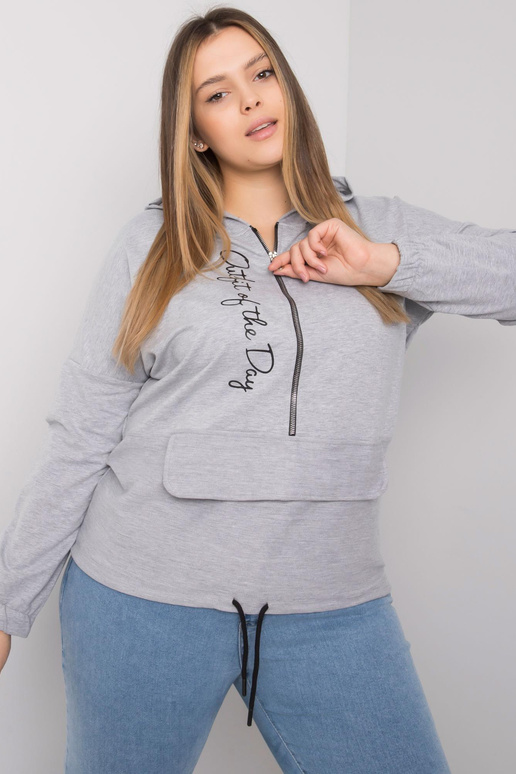Mikina Kaylee Grey Melange Plus Size