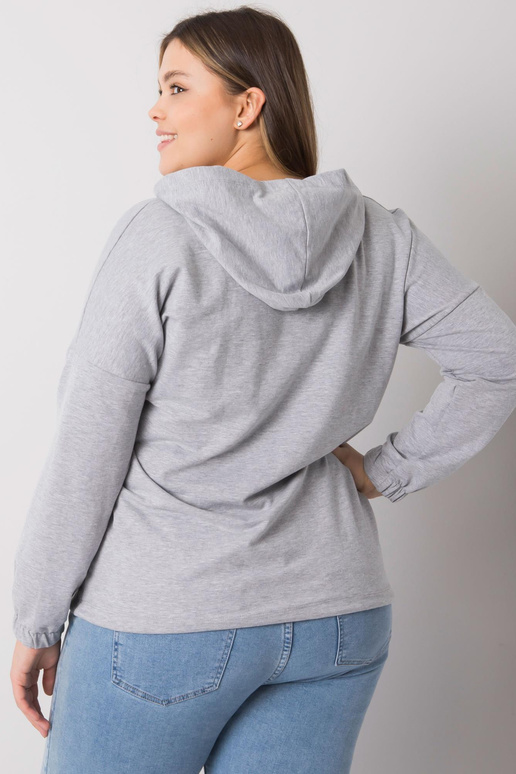 Mikina Kaylee Grey Melange Plus Size