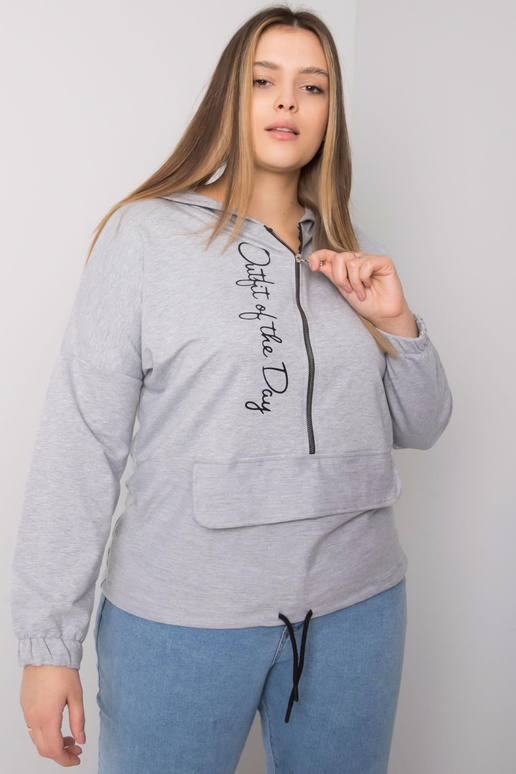 Mikina Kaylee Grey Melange Plus Size