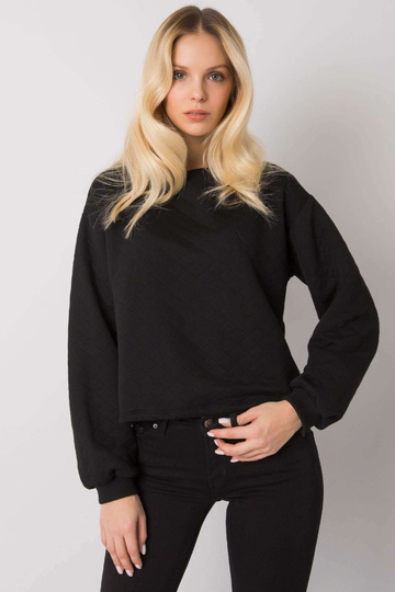 Černá prošívaná mikina bez...