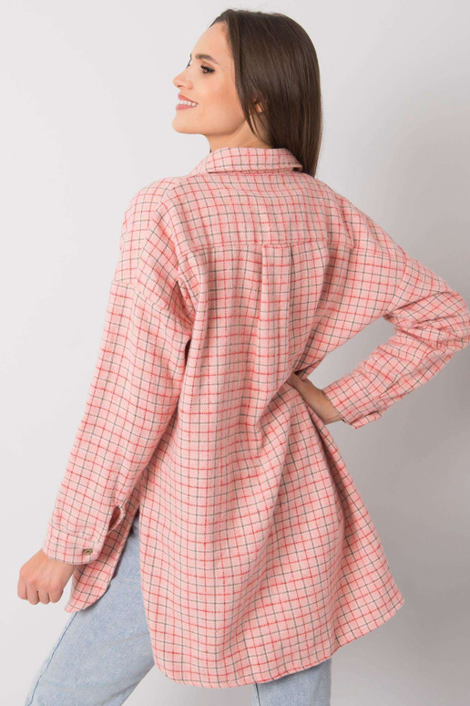 Světle růžová dlouhá kostkovaná...