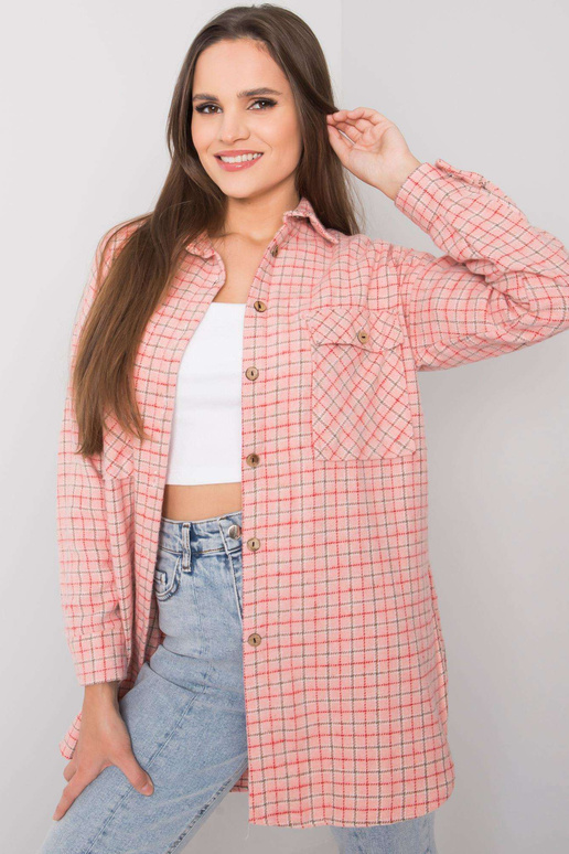 Světle růžová dlouhá kostkovaná...