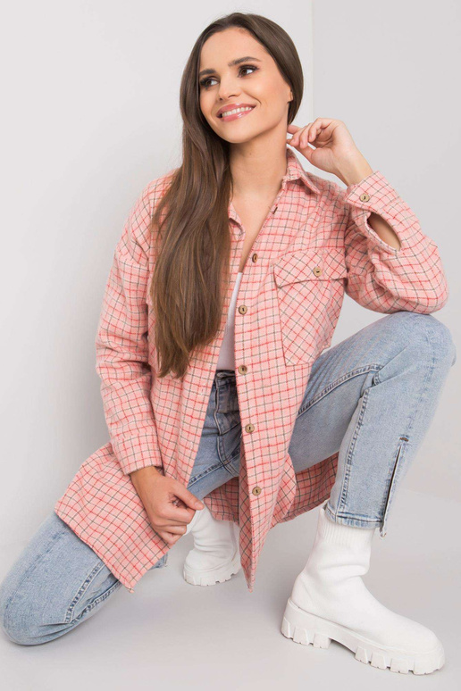 Světle růžová dlouhá kostkovaná...