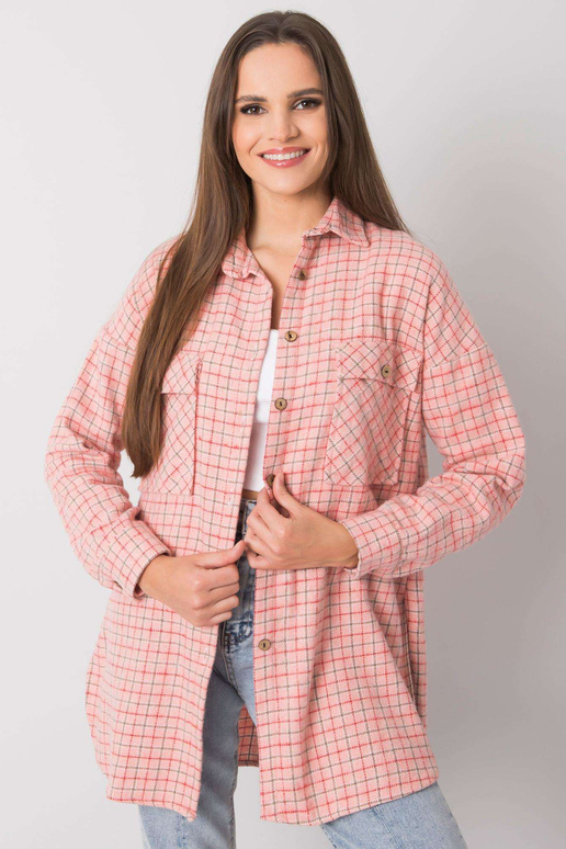 Světle růžová dlouhá kostkovaná...