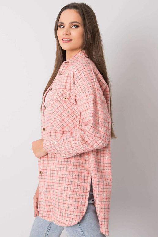 Světle růžová dlouhá kostkovaná...