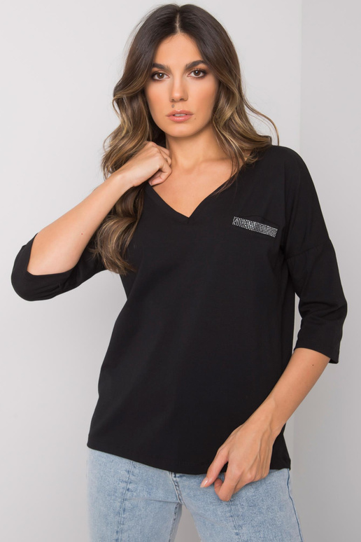 Černá bavlněná ležérní halenka Sofia...