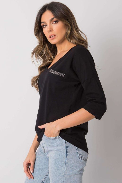 Černá bavlněná ležérní halenka Sofia...