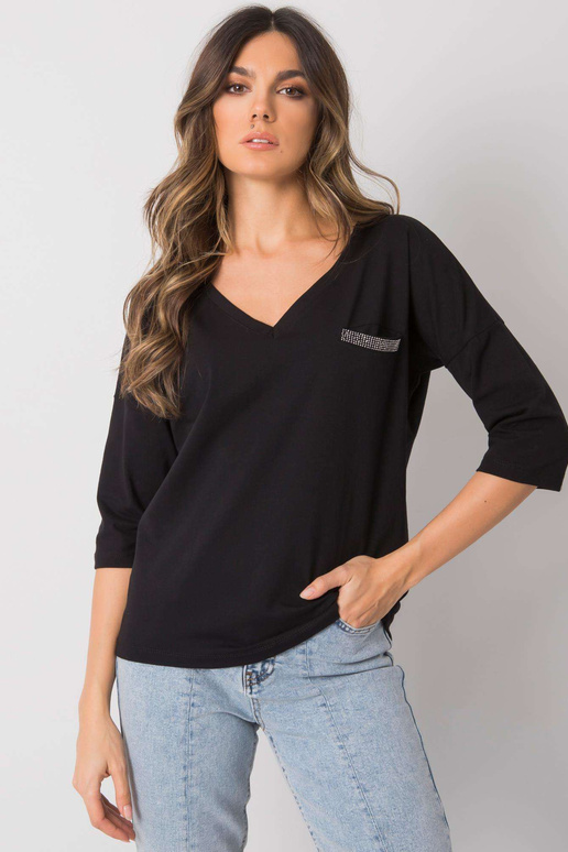 Černá bavlněná ležérní halenka Sofia...