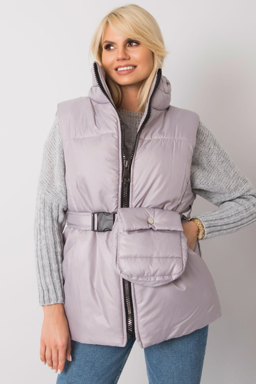 Světle šedá péřová vesta Effie