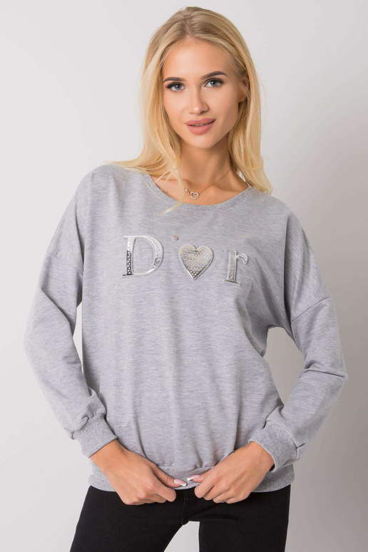 Šedá melanžová mikina pro ženy bez...