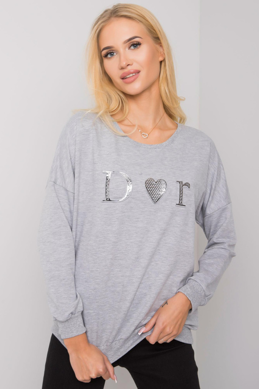 Šedá melanžová mikina pro ženy bez...