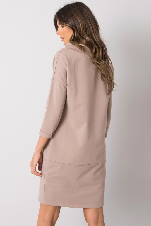 Tmavě béžové šaty s kapsami Ordino...