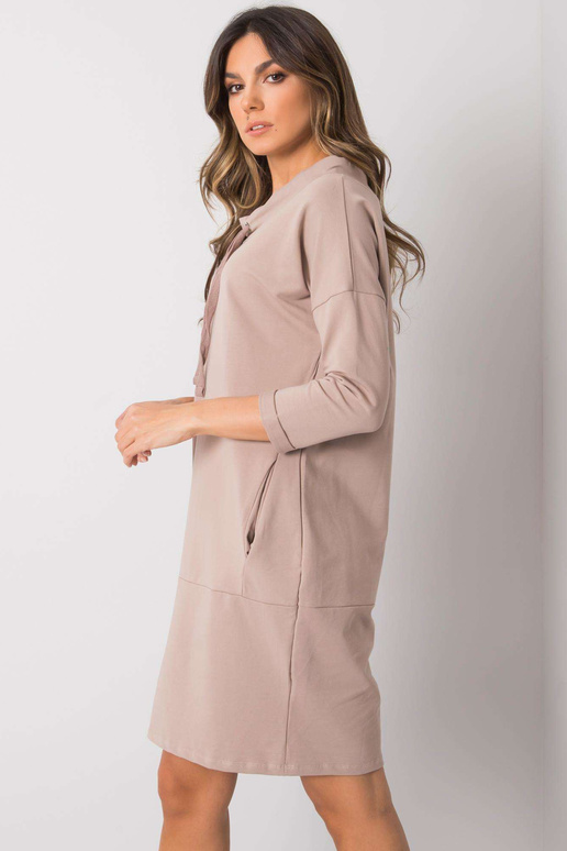 Tmavě béžové šaty s kapsami Ordino...