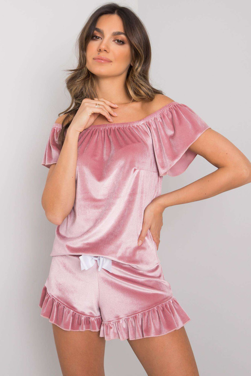 Špinavé růžové velurové pyžamo Rosse...