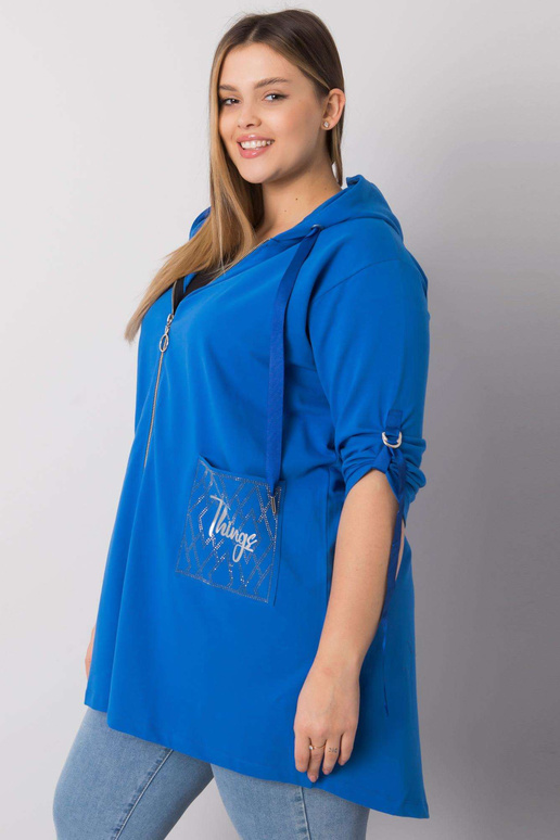 Tmavě modrá mikina plus velikosti...