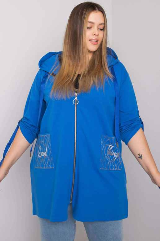 Tmavě modrá mikina plus velikosti...