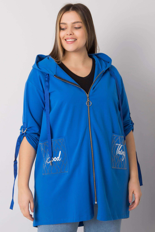 Tmavě modrá mikina plus velikosti...