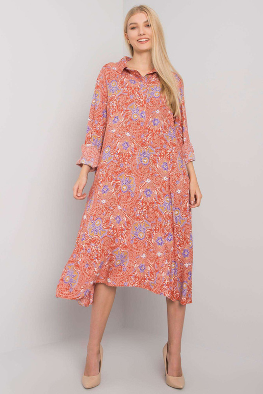 Cihlové volné šaty z Princetonu