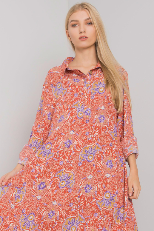 Cihlové volné šaty z Princetonu