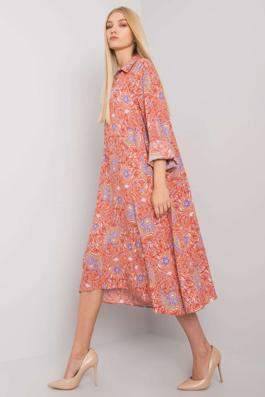 Cihlové volné šaty z Princetonu