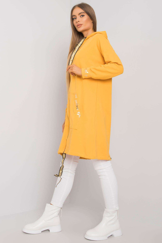 Žlutá dlouhá mikina na zip Ermelinde