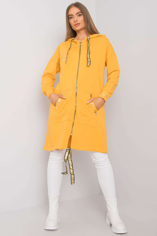 Žlutá dlouhá mikina na zip Ermelinde