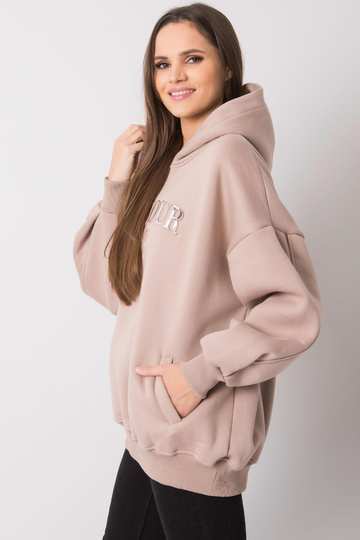 Tmavě béžová mikina s... 2