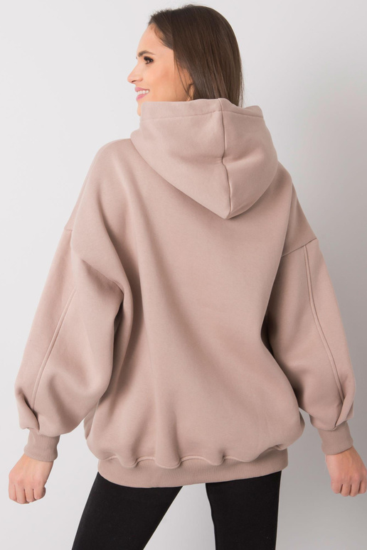 Tmavě béžová mikina s prohlubněmi...