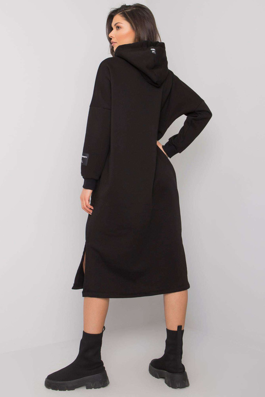 Černé mikinové šaty s kapsami...