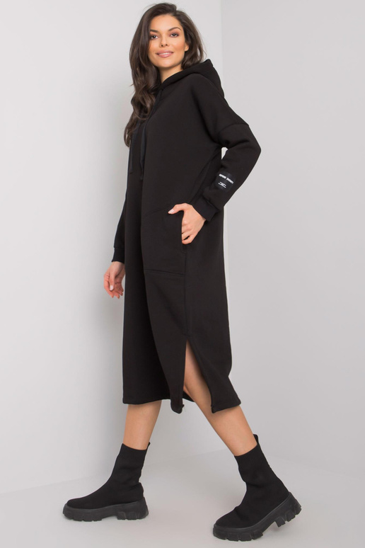 Černé mikinové šaty s kapsami...