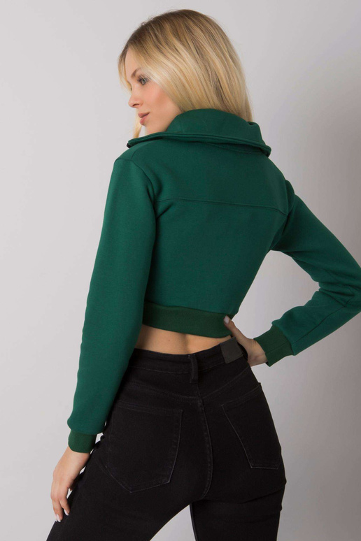 Tmavě zelená krátká mikina Ann RUE PARIS