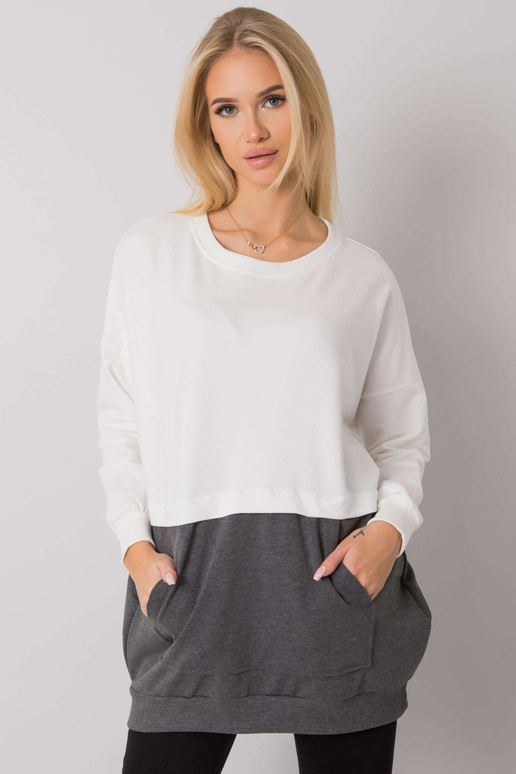 Ecru-tmavě šedá klokaní mikina...