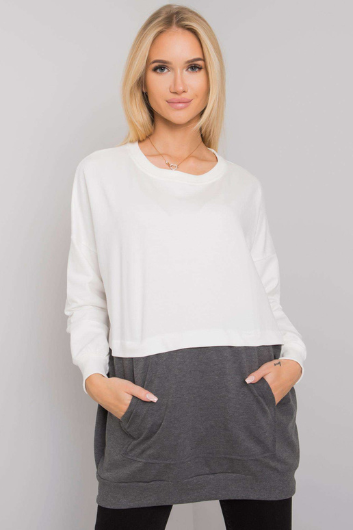 Ecru-tmavě šedá klokaní mikina...