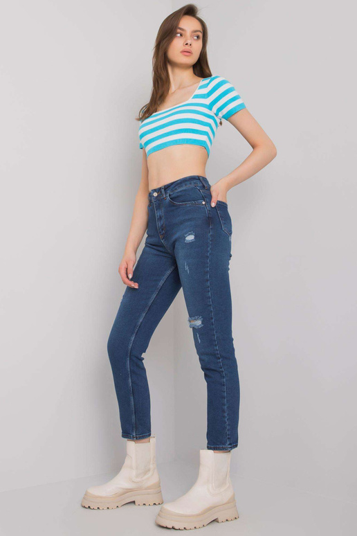 Tmavě modré dámské džínové kalhoty s...