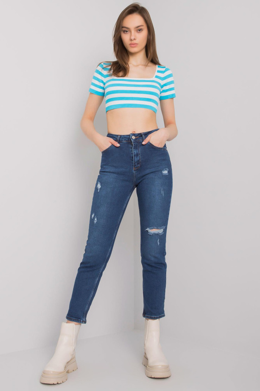 Tmavě modré dámské džínové kalhoty s...