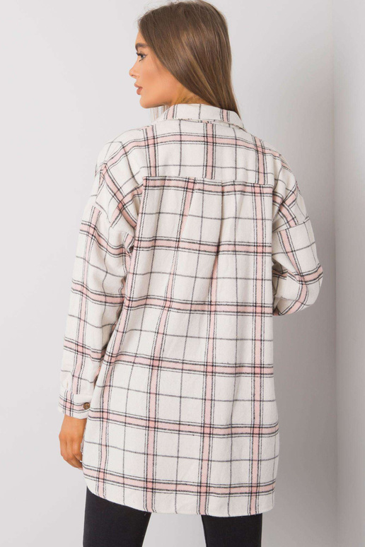 Béžová a růžová kostkovaná košile...