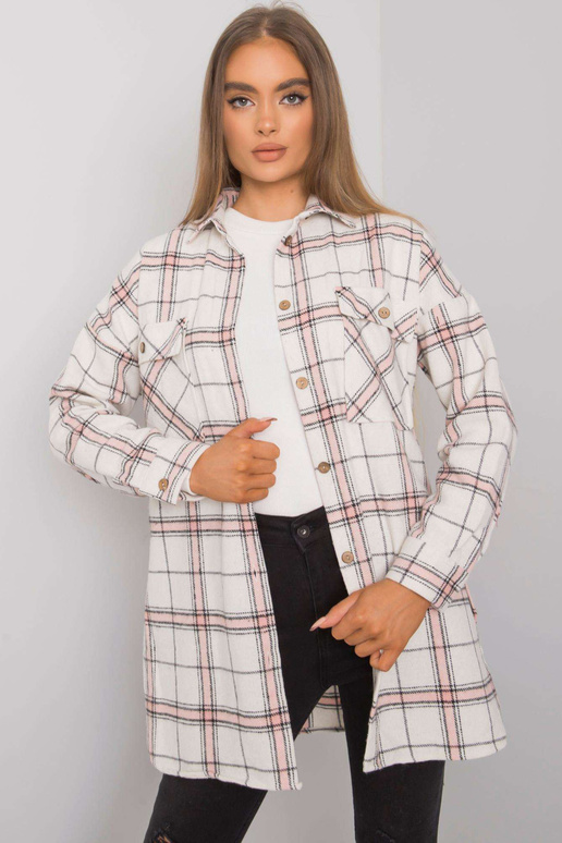 Béžová a růžová kostkovaná košile...