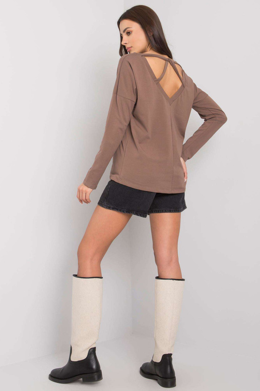 Hnědá dámská halenka s dlouhým...