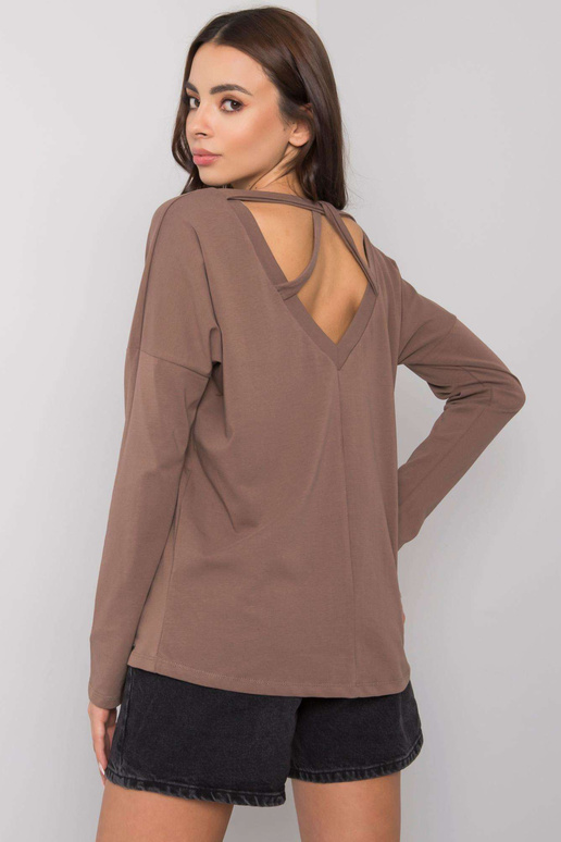 Hnědá dámská halenka s dlouhým...