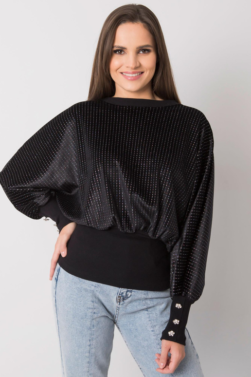 Černá halenka s ozdobnými knoflíky...