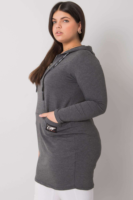 Tmavě šedá bavlněná tunika velké...