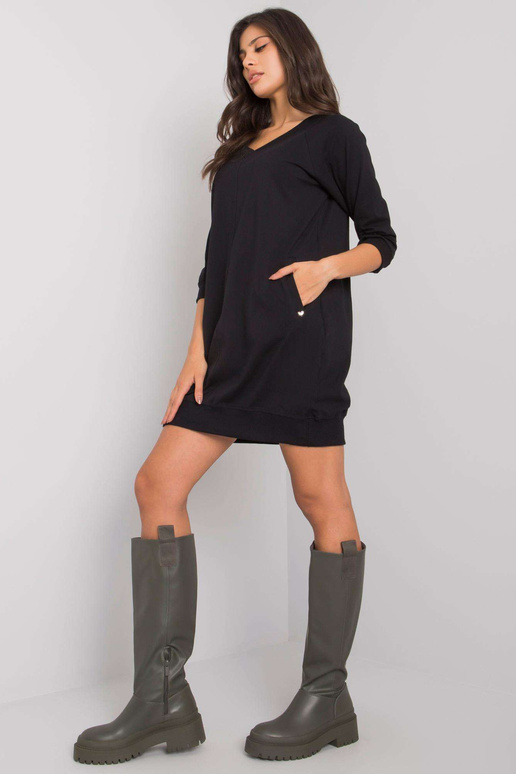 Základní šaty z černé bavlny Salerno