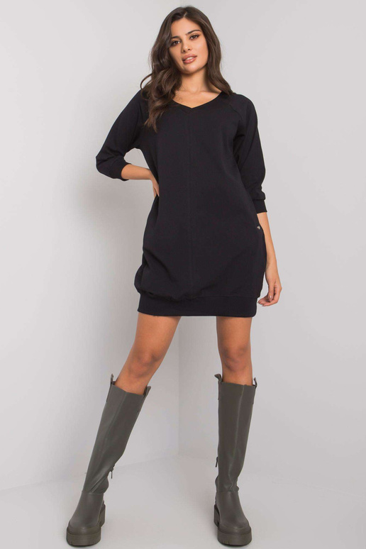 Základní šaty z černé bavlny Salerno