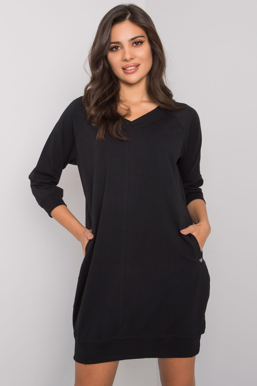 Základní šaty z černé bavlny Salerno