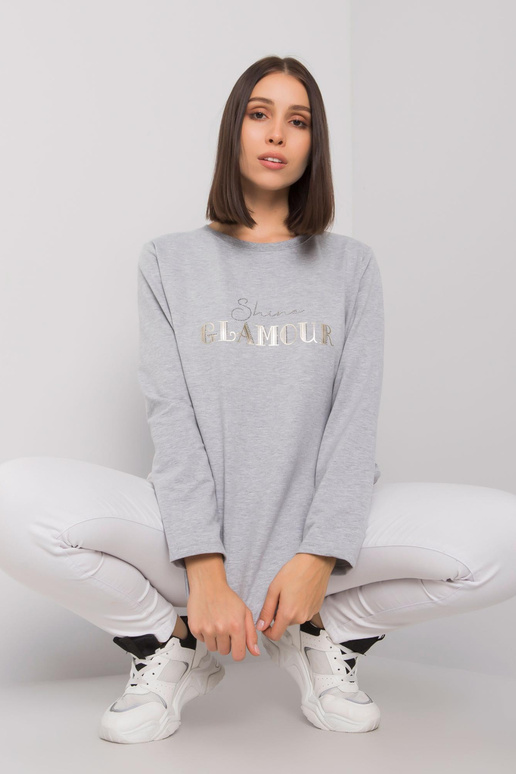 Šedá melanžová tunika větší velikosti...