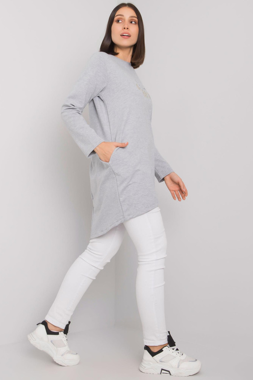 Šedá melanžová tunika větší velikosti...